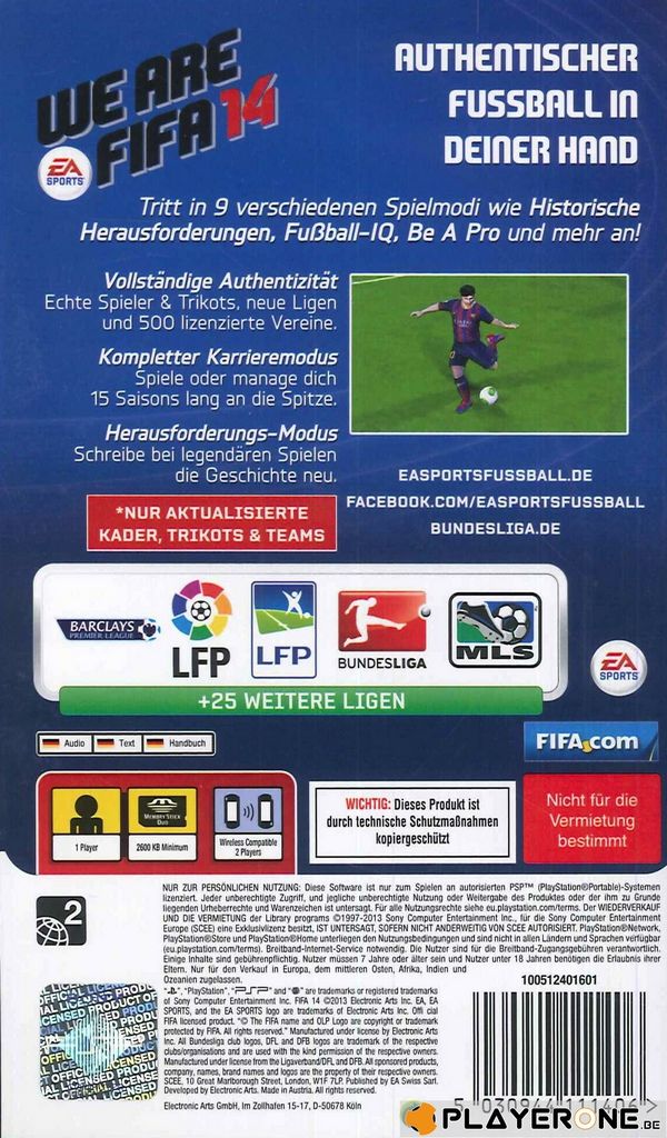 Descarga e instalación de FIFA 14 PSP ROM [ISO] PlayStation Portable
